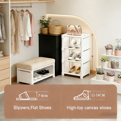 7-Tier Narrow Vertical Shoe Rack, Space-Saving Organizer for Entryway/Bedroom