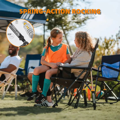 Extra-Wide Rocking Chair with Side Table | Breathable Mesh & 350lbs Support