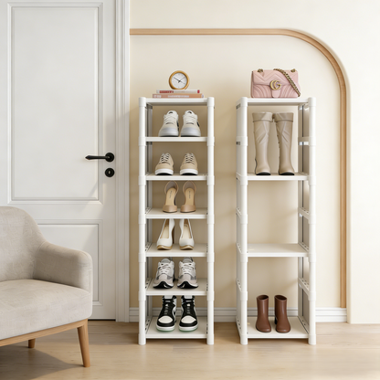 7-Tier Narrow Vertical Shoe Rack, Space-Saving Organizer for Entryway/Bedroom