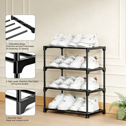 2-Drawer Rattan Accent Nightstand with Mid-Century Wooden Legs